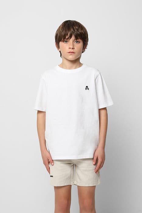 NOS BASIC SKULL TEE KIDS WHITE by Scalpers