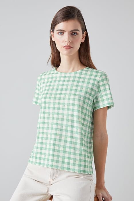 TJ CALDER GINGHAM T-SHIRT CREAM by LK Bennett