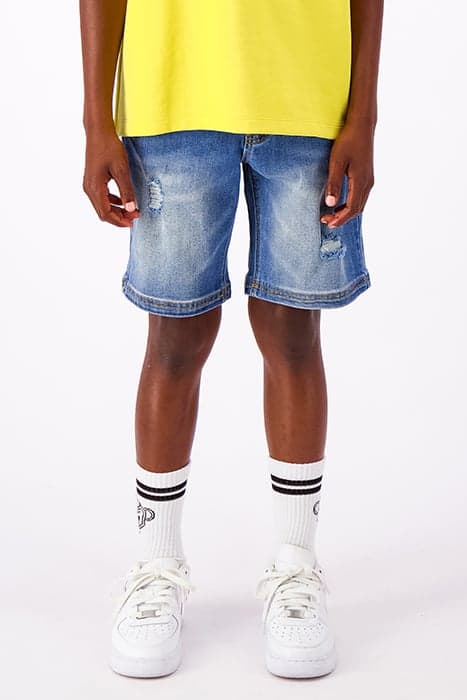 JR. STRAIGHT FIT DENIM SHORTS BLUE by Black Bananas