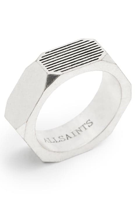 ALEX HEX RING WARM SILVER by AllSaints