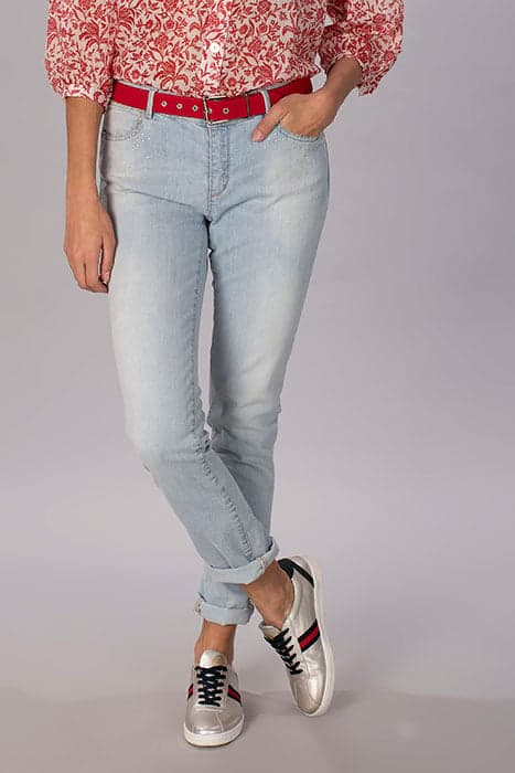 FITTED JEANS WITH STUDS BLUE by River Woods