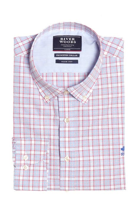 SLIM FIT PRINCETON SHIRT B RED by River Woods