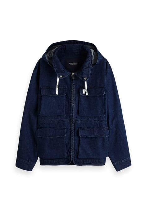 OVERSIZED DENIM PARKA JACKET WITH HOOD DENIM BLUE by Scotch & Soda