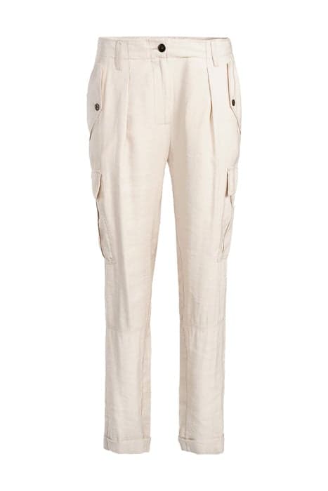 CARGO TROUSERS VISCOSE BLEND WHITE SAND by Summum Woman