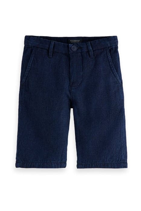 AMS BLAUW COTTON/LINEN INDIGO CHINO SHORT INDIGO by Scotch & Soda