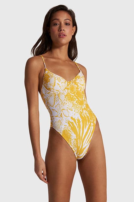 LADIES KNITTED WILD ANIMAL SWIMSUIT INTENSE YELLOW by Alix The Label