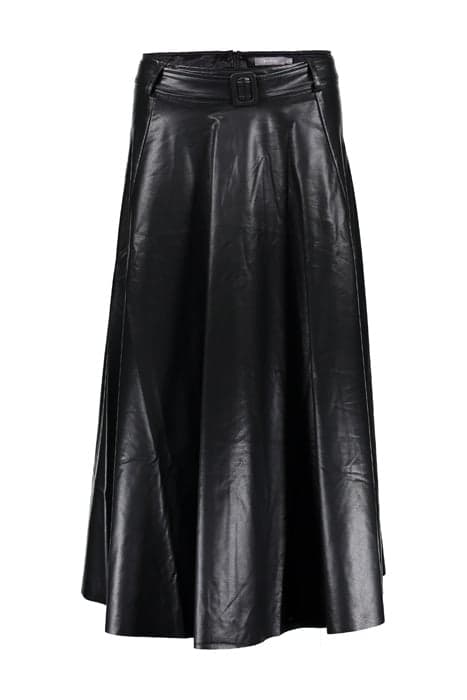 SKIRT PU WITH STRAP AT WAIST BLACK by Geisha