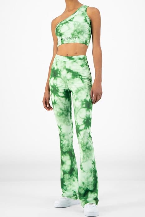 GREEN TIE DYE REFLARE PANTS by Daily Paper