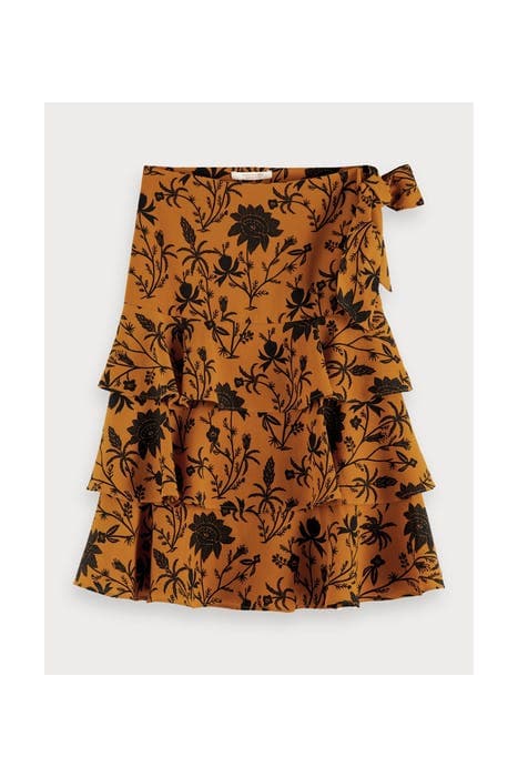 MAXI LAYERED RUFFLE SKIRT WITH SIDE TIE COMBO B by Scotch & Soda