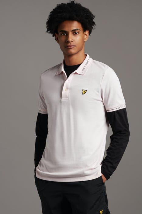 SEASONAL BRANDED COLLAR POLO SHIRT STONEWASH PINK by Lyle & Scott