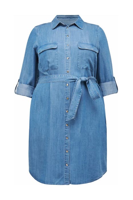 INEZ CURVE UTILITY SHIRT DRESS CHAMBRAY by Forever New