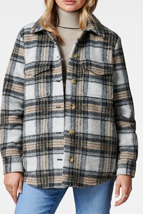 COUNTRY CHECK SHACKET BROWN/BEIGE/BLACK CHECK by Forever New