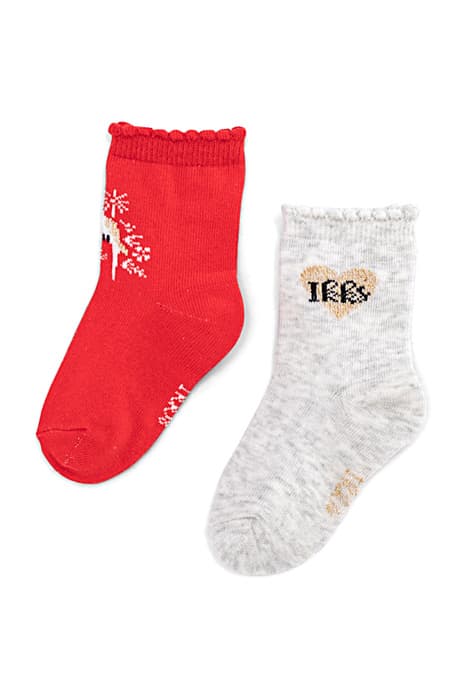 BABY GIRLS’ LIGHT RED AND GREY SOCKS by IKKS