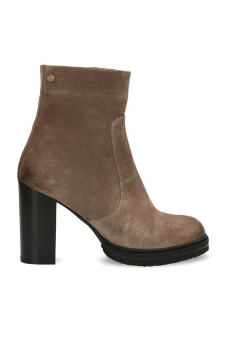 FRS1038 ANKLE BOOT 9 CM WITH ZIPPER SUEDE TAUPE by Fred de la Bretoniere