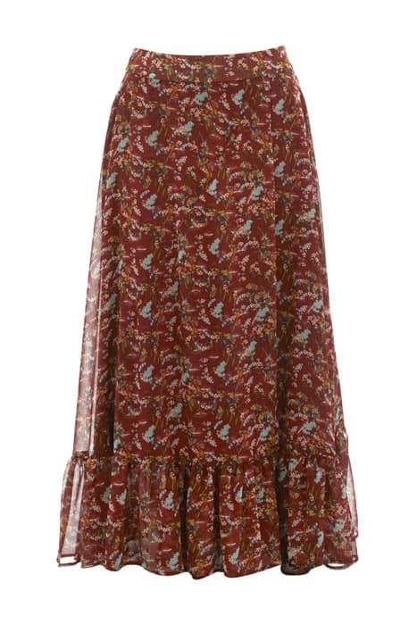 LONG SKIRT WITH VOLANT BROWN by River Woods