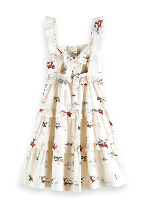 ORGANIC CRISPY COTTON MAXI DRESS WITH BOW DETAIL AT BACK COM by Scotch & Soda