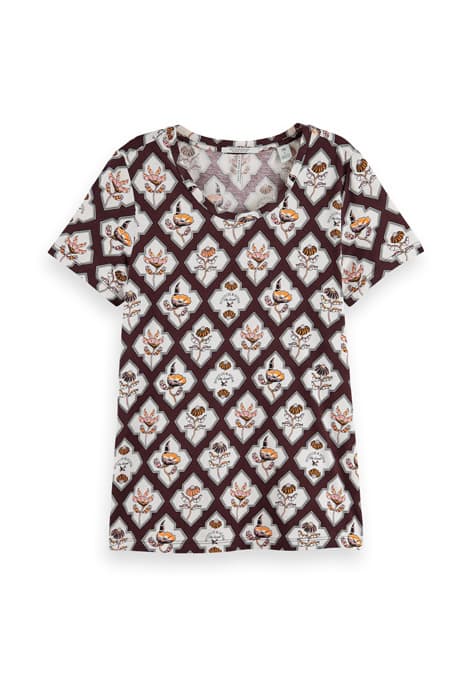 ALLOVER PRINTED S/S TEE IN TENCEL BLEND COMBO B by Scotch & Soda