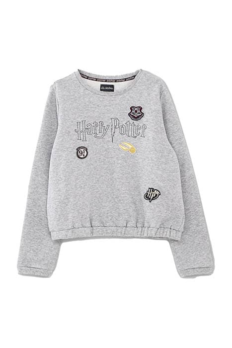 GIRLS’ GREY MARL SWEATSHIRT WITH HARRY POTTER BADGES GREY by IKKS