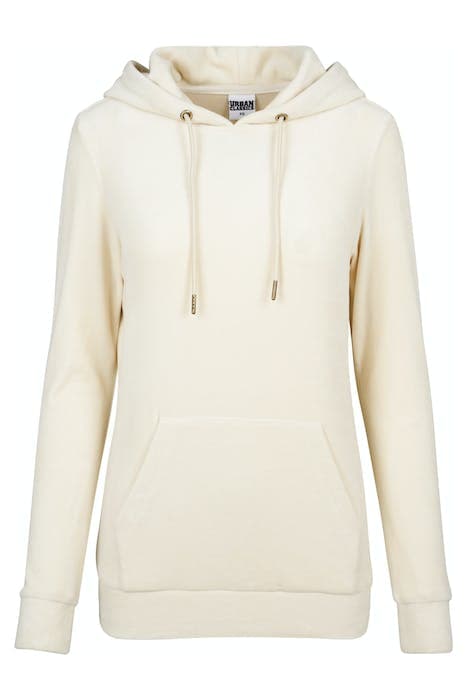 LADIES VELVET HOODY SAND by Urban Classics