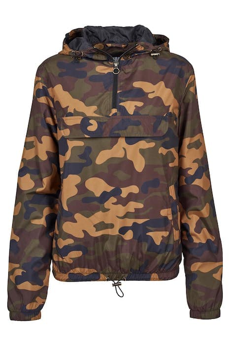 LADIES CAMO PULL OVER JACKET WOODCAMO by Urban Classics