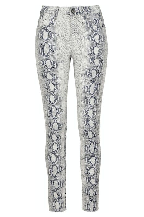 LADIES ANIMAL STRETCH TWILL SKINNY PANTS OFFWHITE SNAKE by Urban Classics