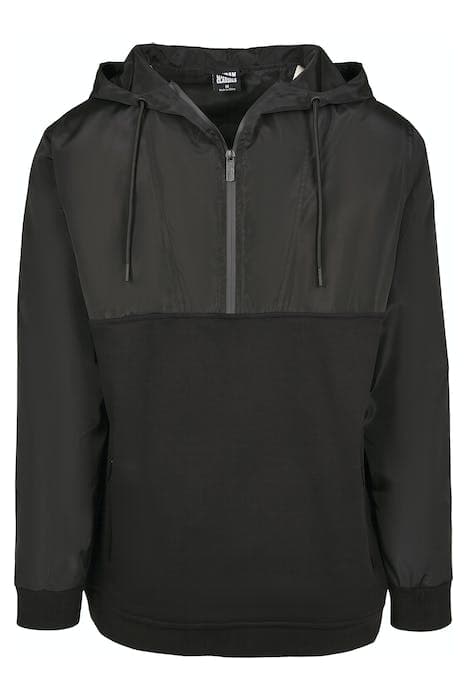 MILITARY HALF ZIP HOODY BLACK by Urban Classics