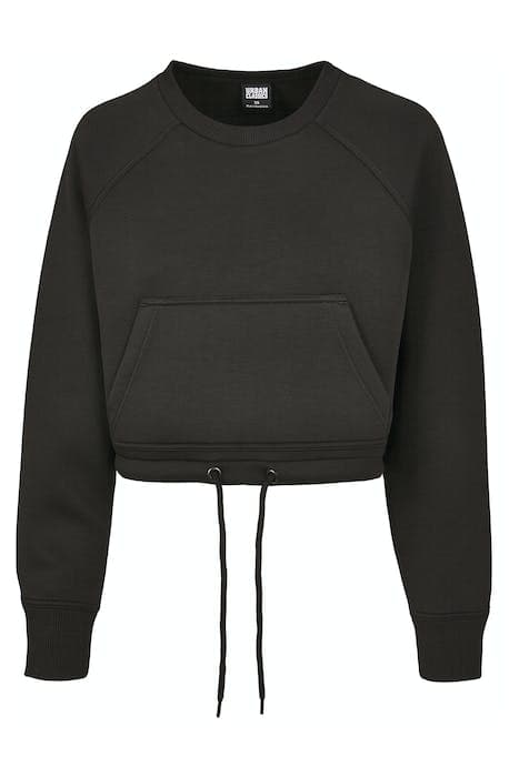 LADIES OVERSIZED SHORT RAGLAN CREW BLACK by Urban Classics