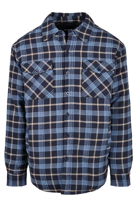 PLAID QUILTED SHIRT JACKET LIGHTBLUE/DARKBLUE by Urban Classics