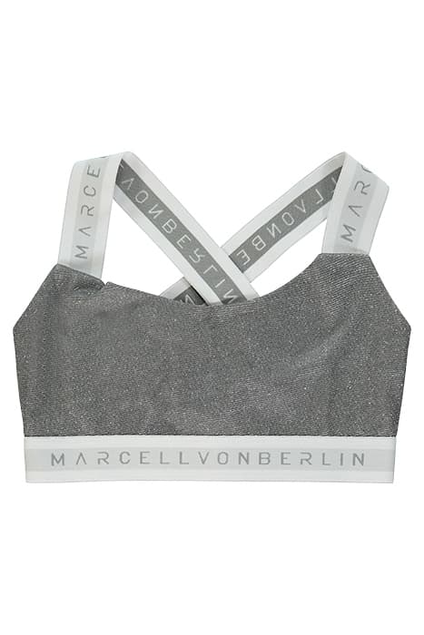 WOMAN'S GLITTER TOP SILVER WITH LOGO TAPE SILVER by Marcell von Berlin