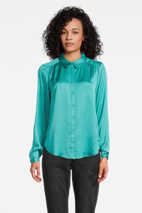 BLOUSE WOVEN LONG SLEEVES 82001234 DARK TURQUOISE by Sandwich