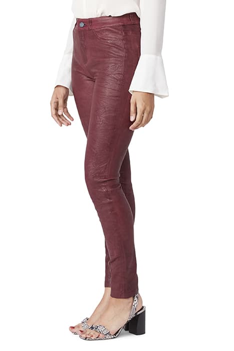 HOXTON STRETCH LEATHER PANT DARK CURRANT by PAIGE