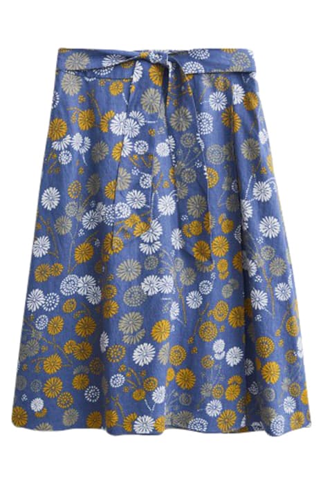 THEMBA LINEN WRAP SKIRT BLUE PR by White Stuff