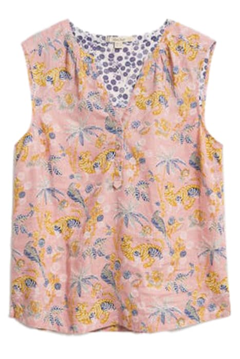 SOPHIA LINEN VEST PINK MLT by White Stuff