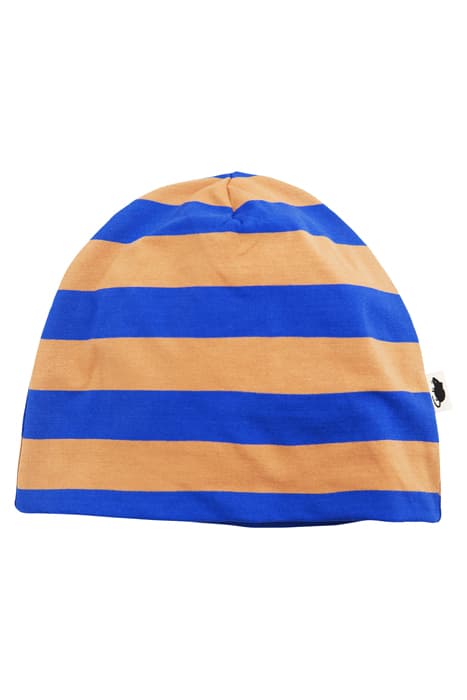 BLOCKSTRIPE BEANIE BLUE by Mini Rodini