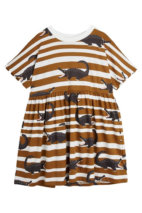 CROCODILES AOP SS DRESS BROWN by Mini Rodini