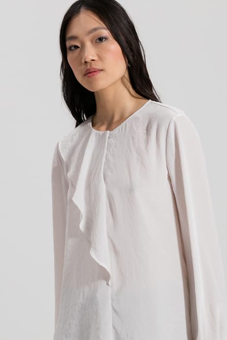 BLOUSE WITH FRILL DETAIL PANNA COTTA by Luisa Cerano