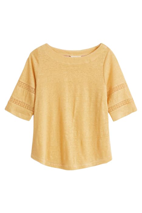 ROBIN LINEN JERSEY TOP MID YELLOW by White Stuff