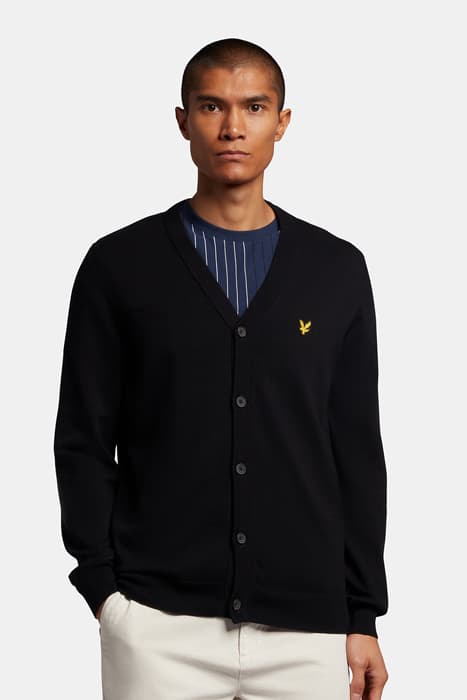 COTTON CARDIGAN JET BLACK by Lyle & Scott