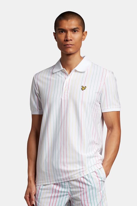 MULTI STRIPE POLO SHIRT WHITE by Lyle & Scott