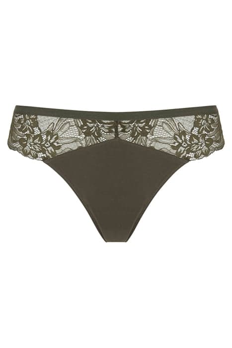 CO BO. THONG COTTON LACE DARK PINE by Livera