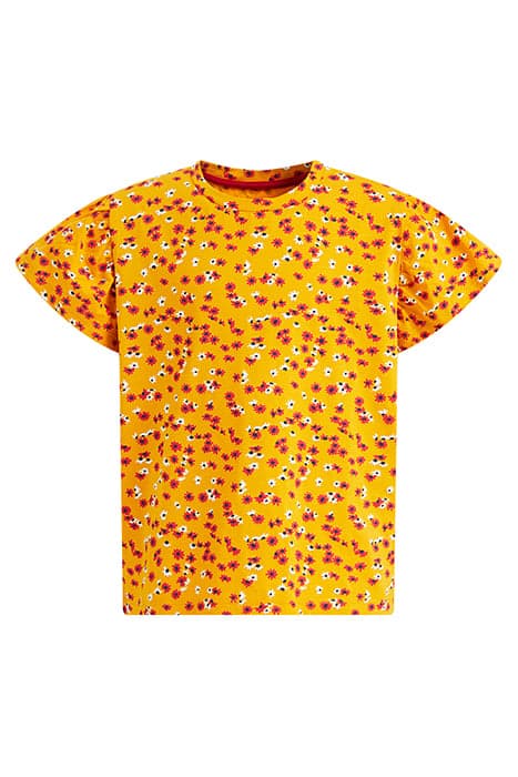 MEISJES T-SHIRT MET DESSIN OCHRE YELLOW by WE Fashion