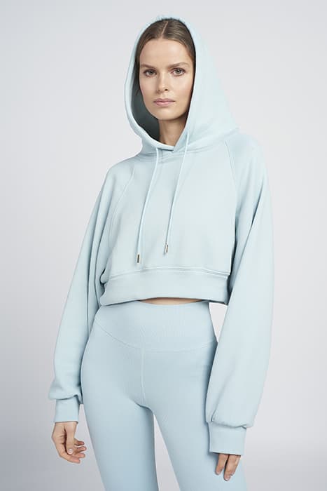 KATIE COTTON BLEND CROPPED HOODIE ICE BLUE by Lune Active