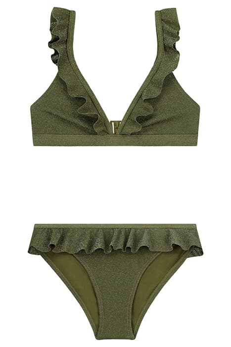 GIRLS BELLA BIKINI SET SICILY GLITTER PALMTREE GREEN by Shiwi