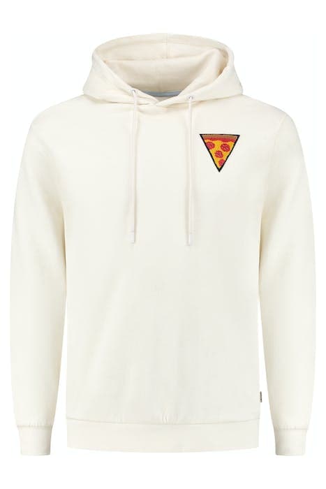 MEN PIZZA SLICE HOODIE JET STREAM WHITE by Shiwi