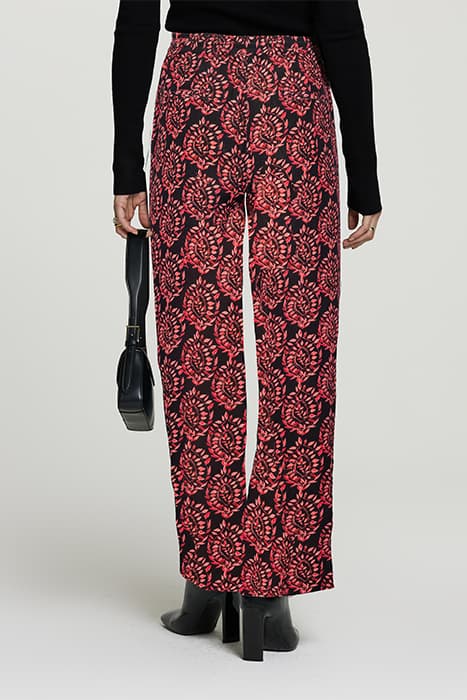 LADIES MONACO TROUSERS PEACOCK LEAF WINE RED by Shiwi