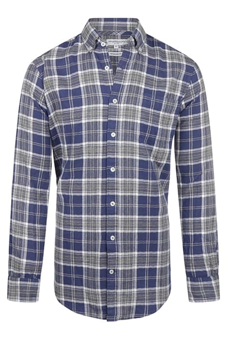 RF HERRINGBONE CHECK SHIRT NAVY by McGregor