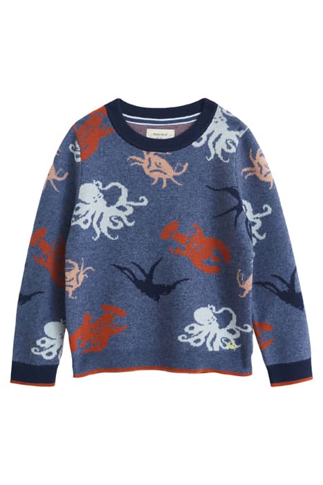 CRAB JACQUARD JUMPER BLUE MLT by White Stuff