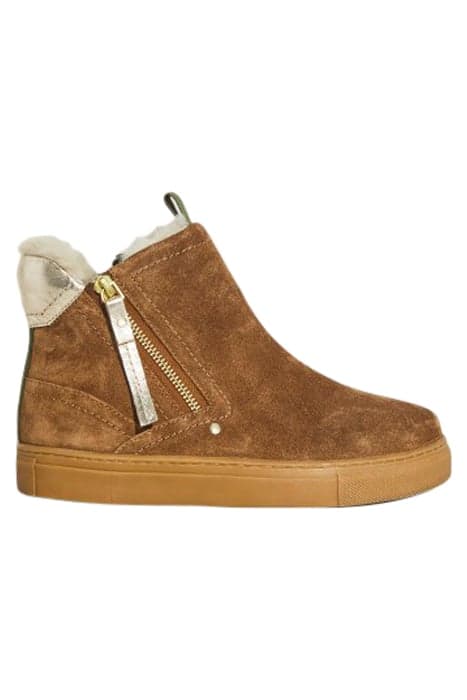 SHEARLING SUEDE ZIP BOOTIE TAN MULTI by White Stuff