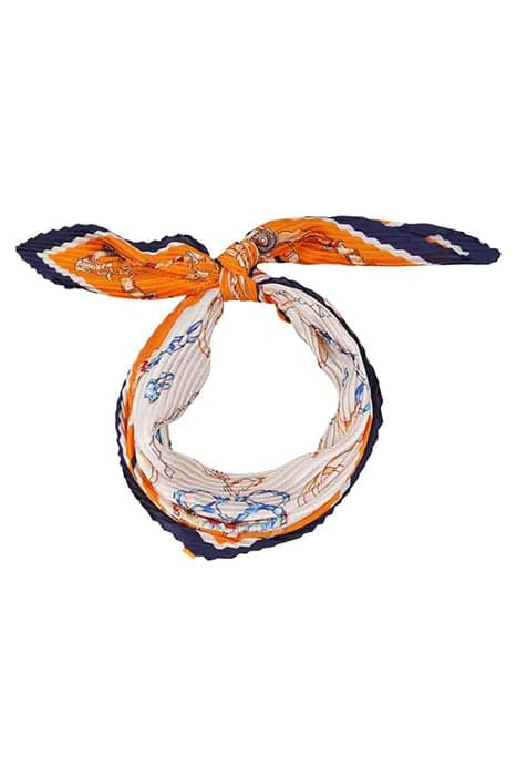 DIAMOND SHAPE PLISSÉ ORANGE BLUE EQUESTRIAN by Mucho Gusto