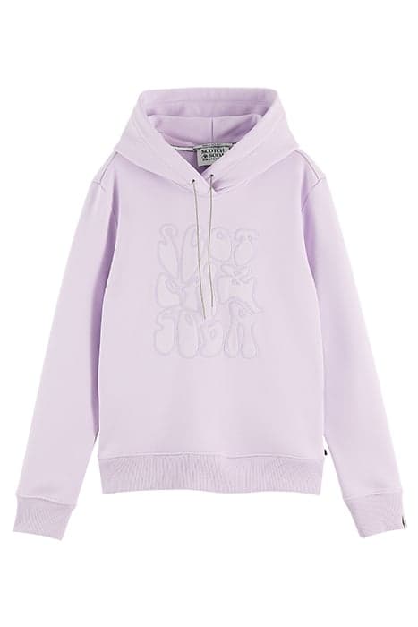 REGULAR FIT HOODIE WITH ARTWORK ORCHID by Scotch & Soda